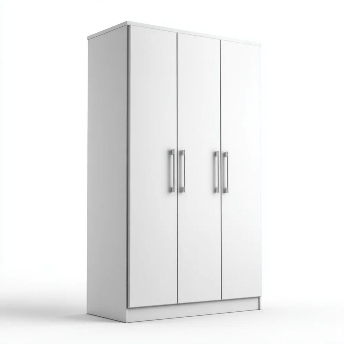 Biała trzydrzwiowa szafa ubraniowa z płyty wiórowej laminowanej 120 x 52 x 180 cm