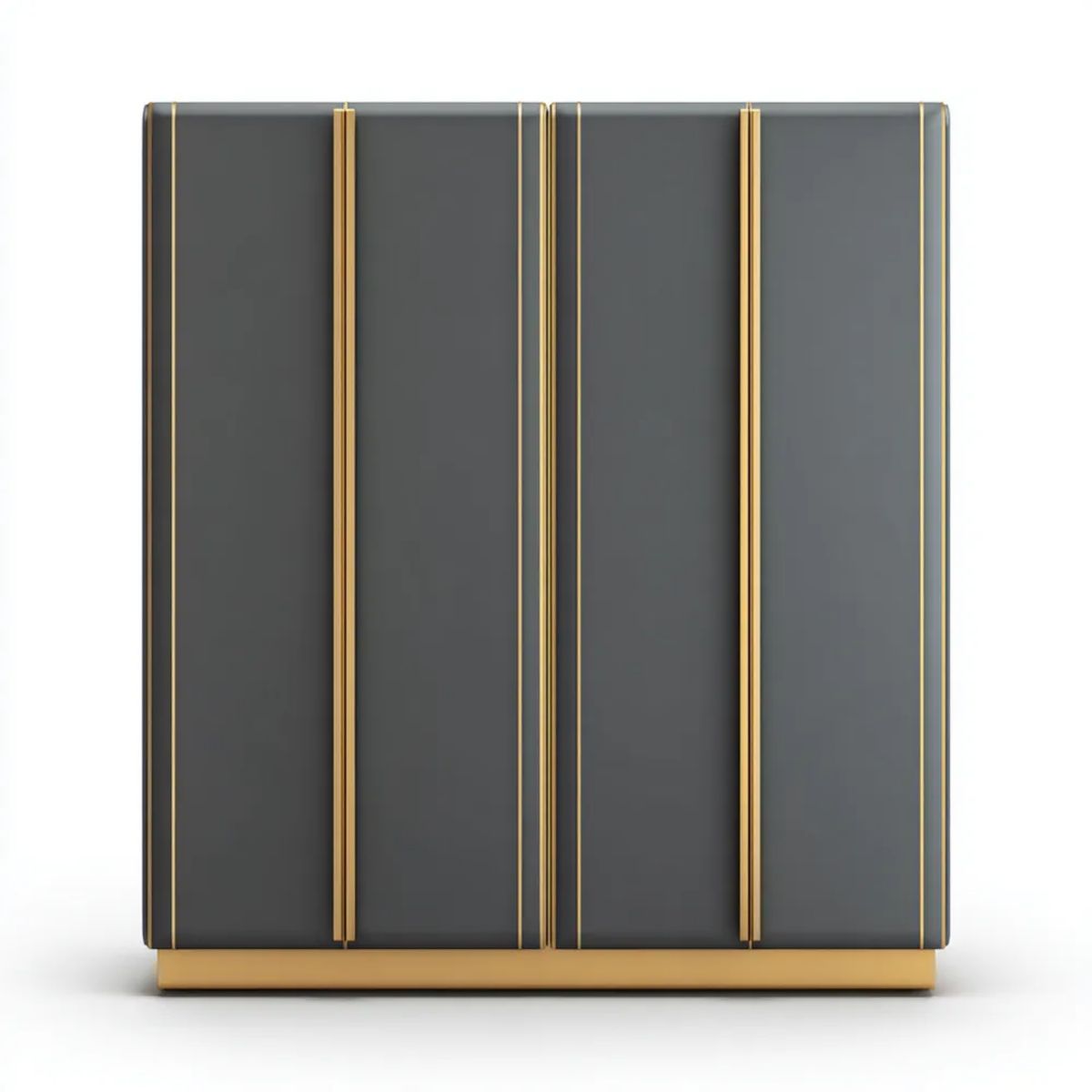 Szafa czterodrzwiowa z płyty MDF grafitowo-złota 200 × 60 × 200 cm