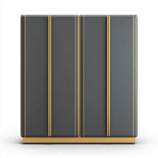Szafa czterodrzwiowa z płyty MDF grafitowo-złota 200 × 60 × 200 cm