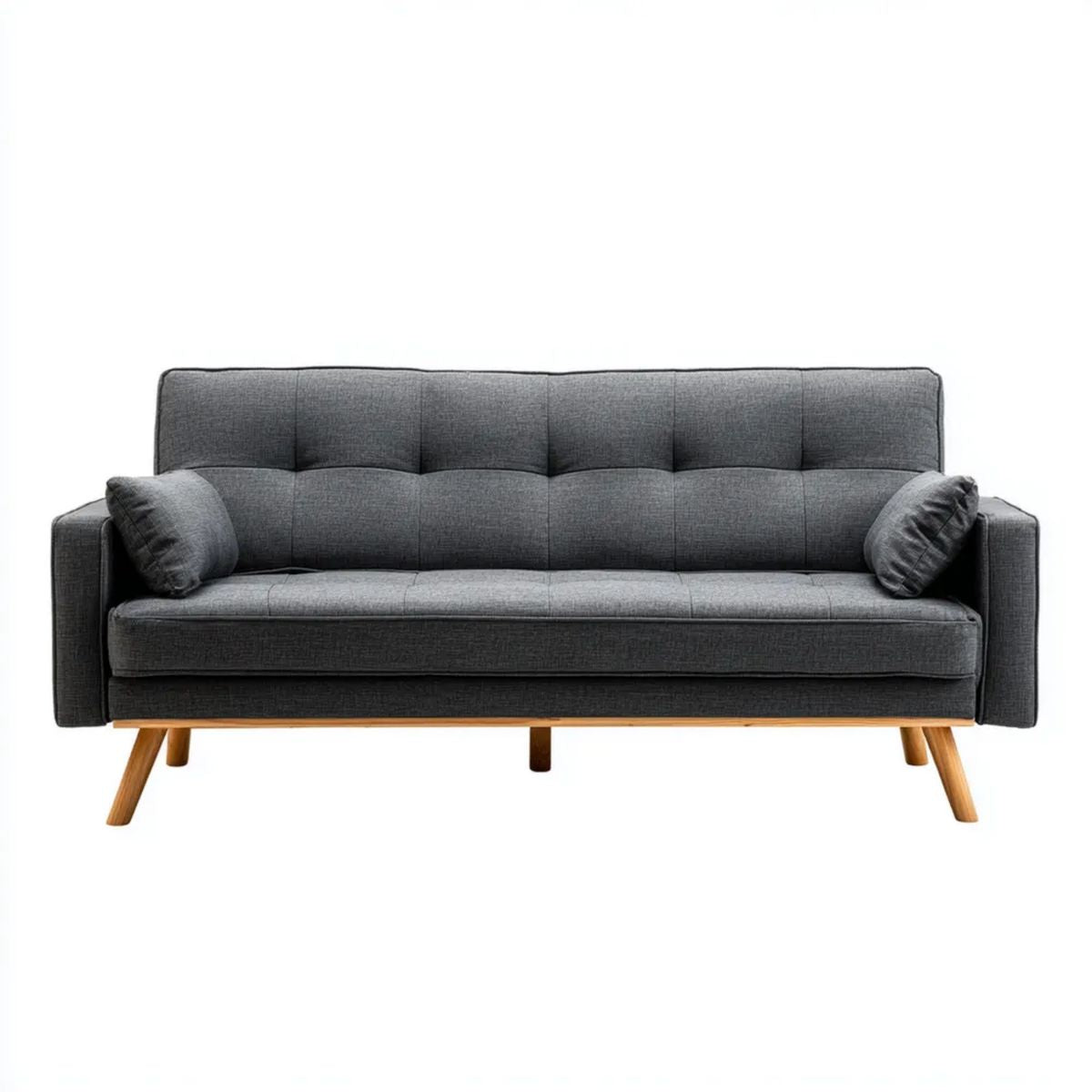 Rozkładana sofa 3-osobowa z tkaniny, ciemnoszara, 200 x 85 x 85 cm