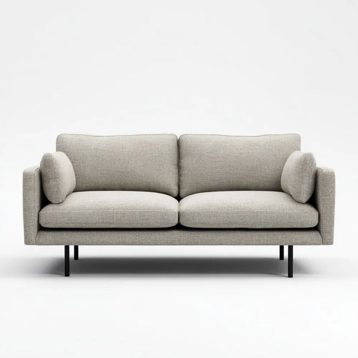 Dwuosobowa sofa z tkaniny jasnoszara/czarna 180 x 85 x 84 cm