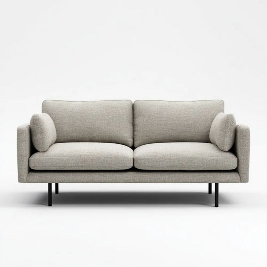 Dwuosobowa sofa z tkaniny jasnoszara/czarna 180 x 85 x 84 cm