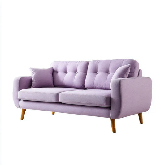 Dwuosobowa sofa z tkaniny jasnofioletowa/brązowa 160 × 85 × 88 cm