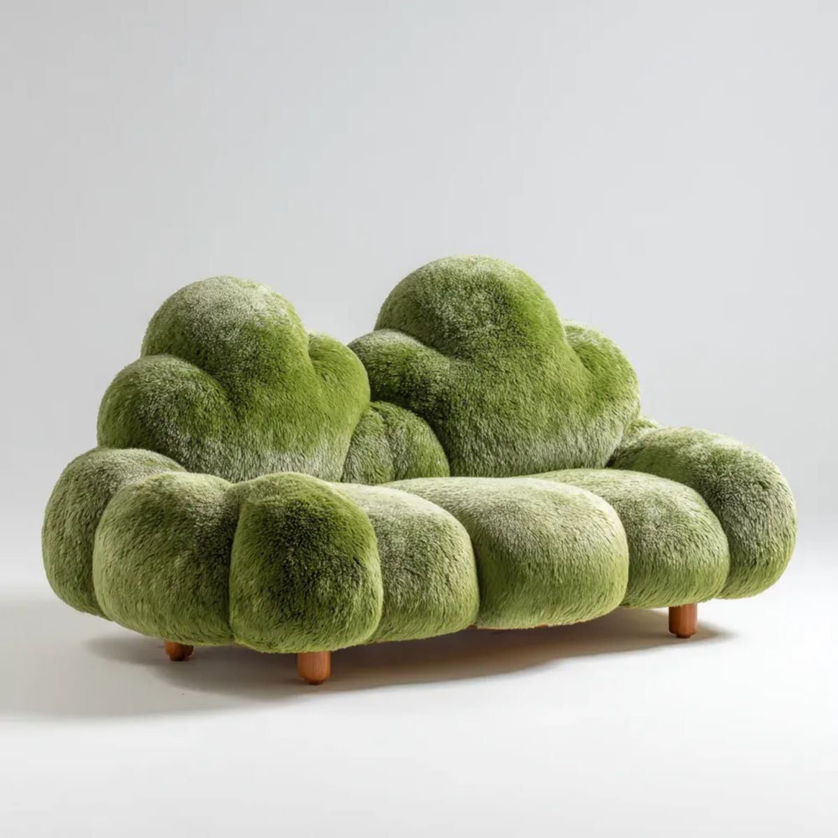 Dwuosobowa sofa zielona z pluszu poliestrowego, 180 × 100 × 85 cm