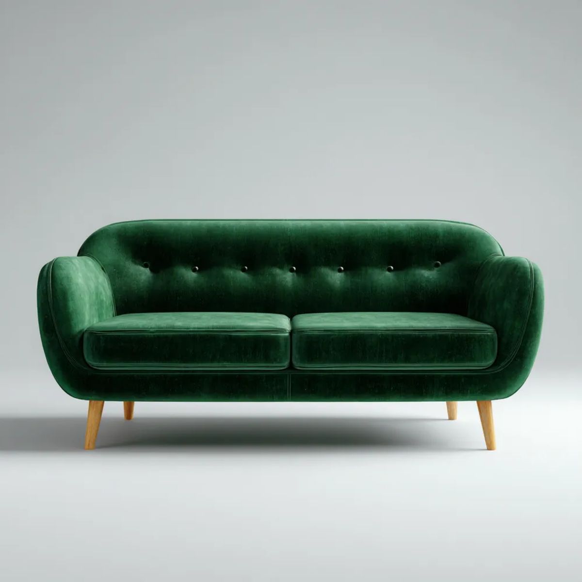 Dwuosobowa sofa aksamitna ciemnozielona 180 × 86 × 82 cm z drewnianymi nogami