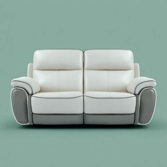 Sofa dwuosobowa biała i szara z tapicerką PU 160 x 92 x 100 cm